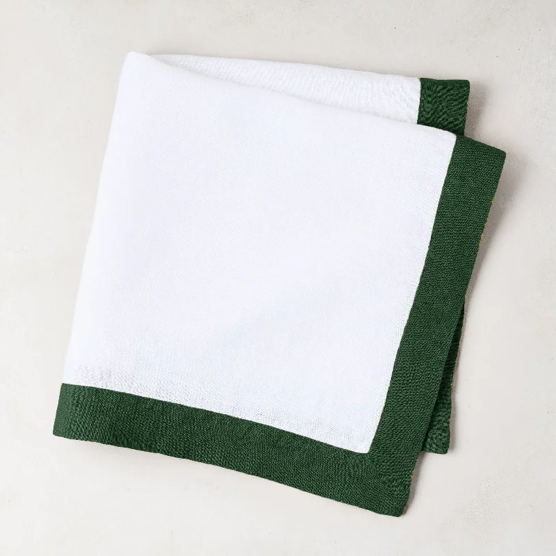 Linen Fir Green Border Napkin