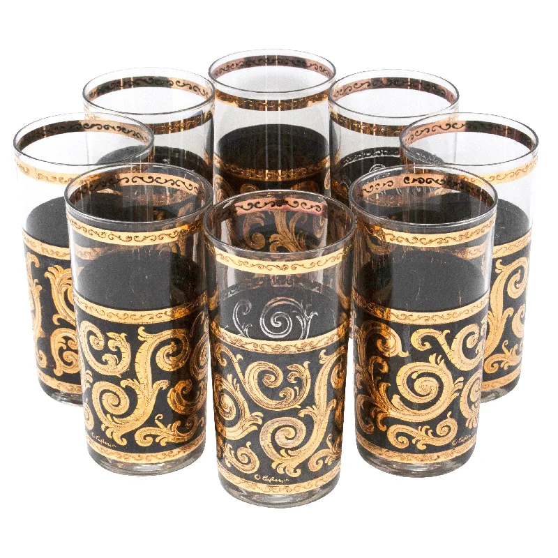 Culver Black and Gold Ebony Baroque Collins Glasses