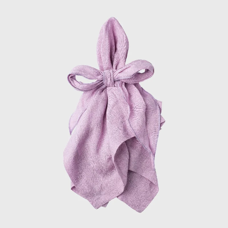 Bow linen napkin, lilac, set of two