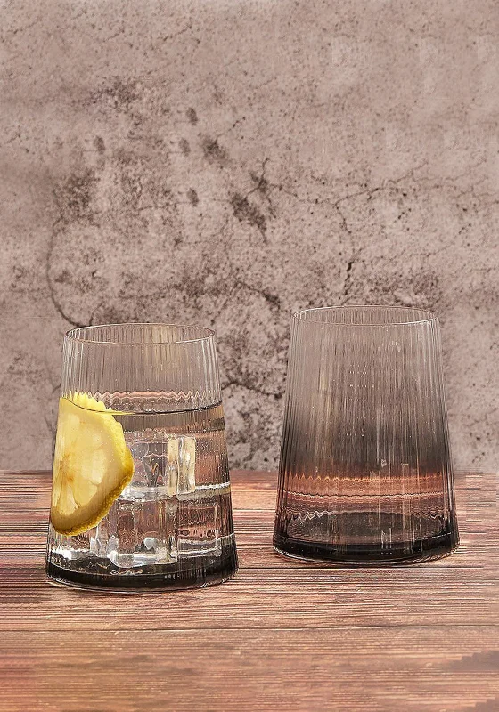 Anton Studio Designs Empire Set of 2 Old Fashioned Tumblers Smoke