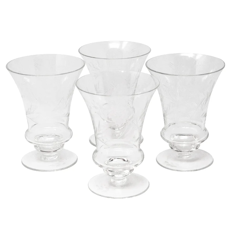 Etched Flowers Absinthe Glasses