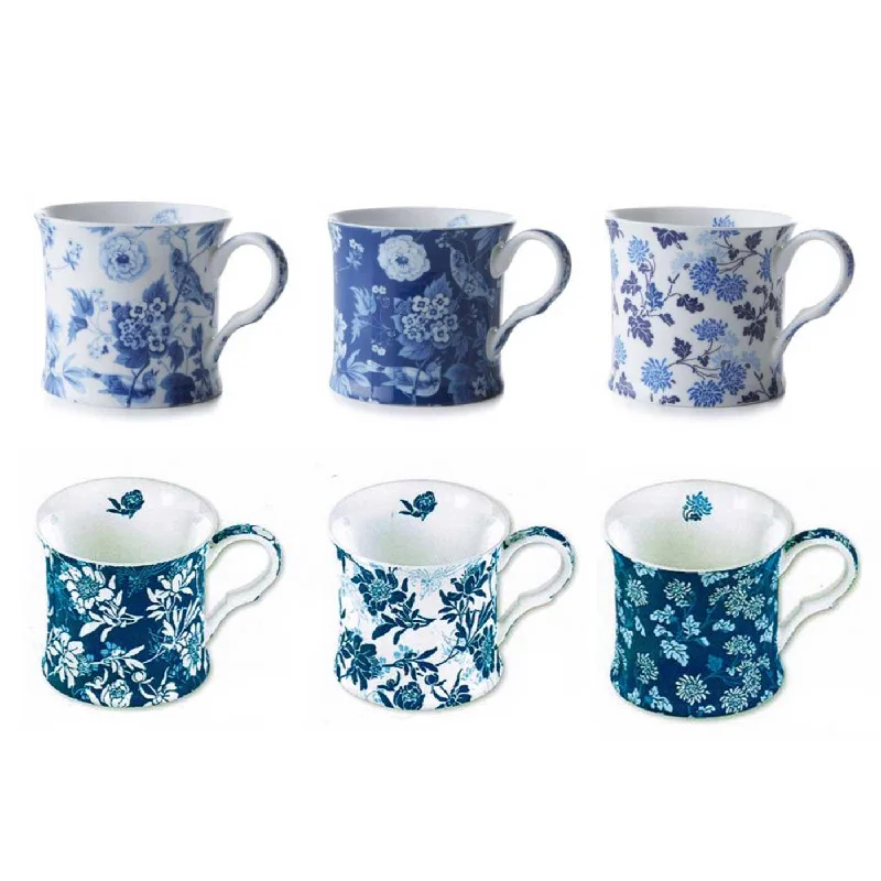 Victoria & Albert Palace Assorted Mug Blue/White 300ml (price per item)