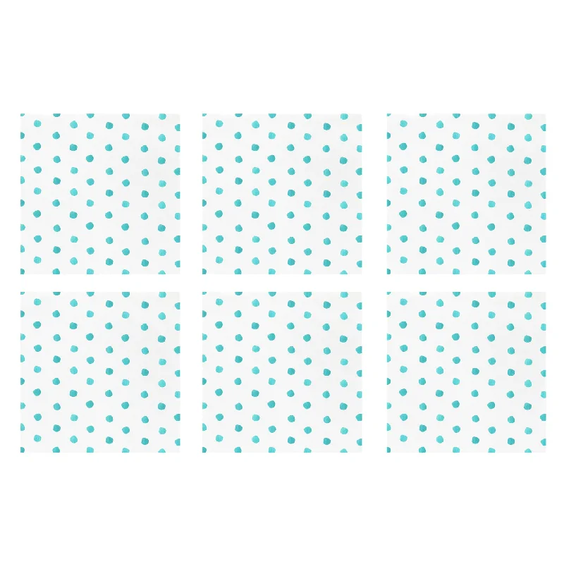 Papersoft Napkins Dot Aqua Cocktail Napkins (Pack of 20) - Set of 6