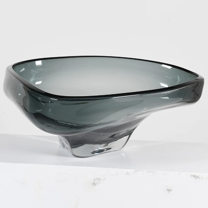 Fluid - Smoked Glass Triangle Bowl