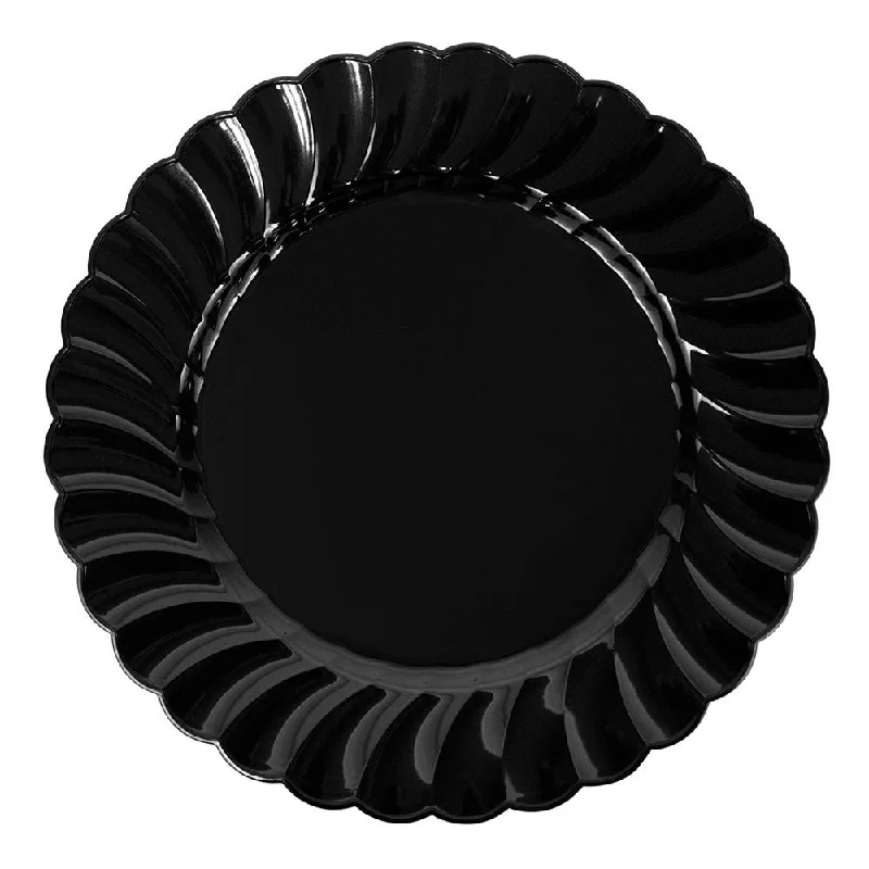 Karat 9" PS Scalloped Plate - Black - 120 ct