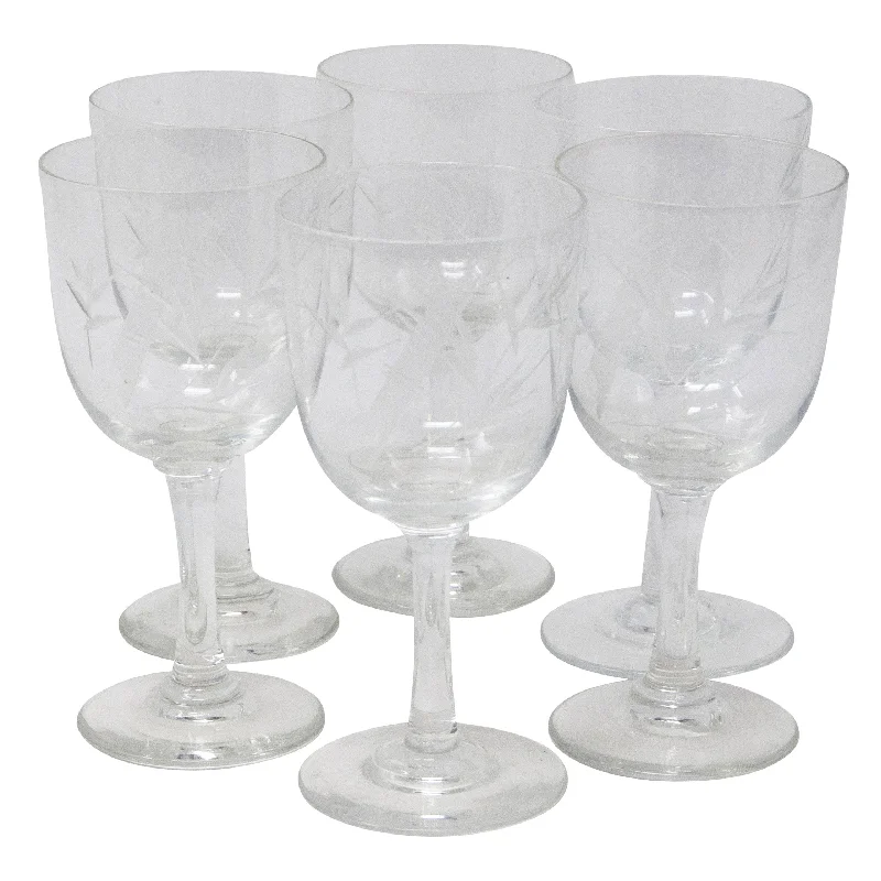 Etched Bamboo Sherry Glasses