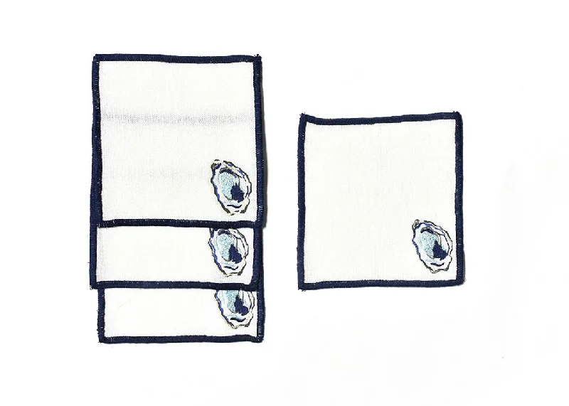 Oyster Cocktail Napkins, Set of 4