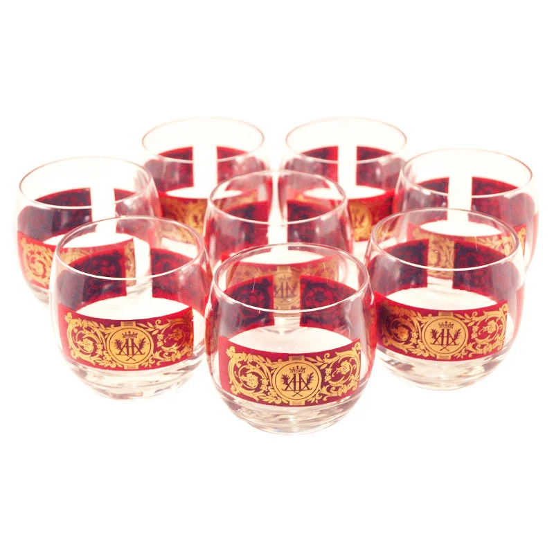 Red & Gold Band Roly Poly Glasses