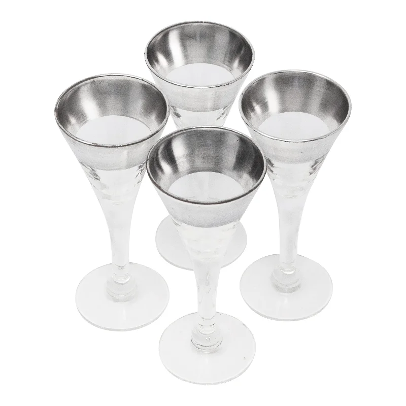 Dorothy Thorpe Allegro Sterling Band Cordial Glasses