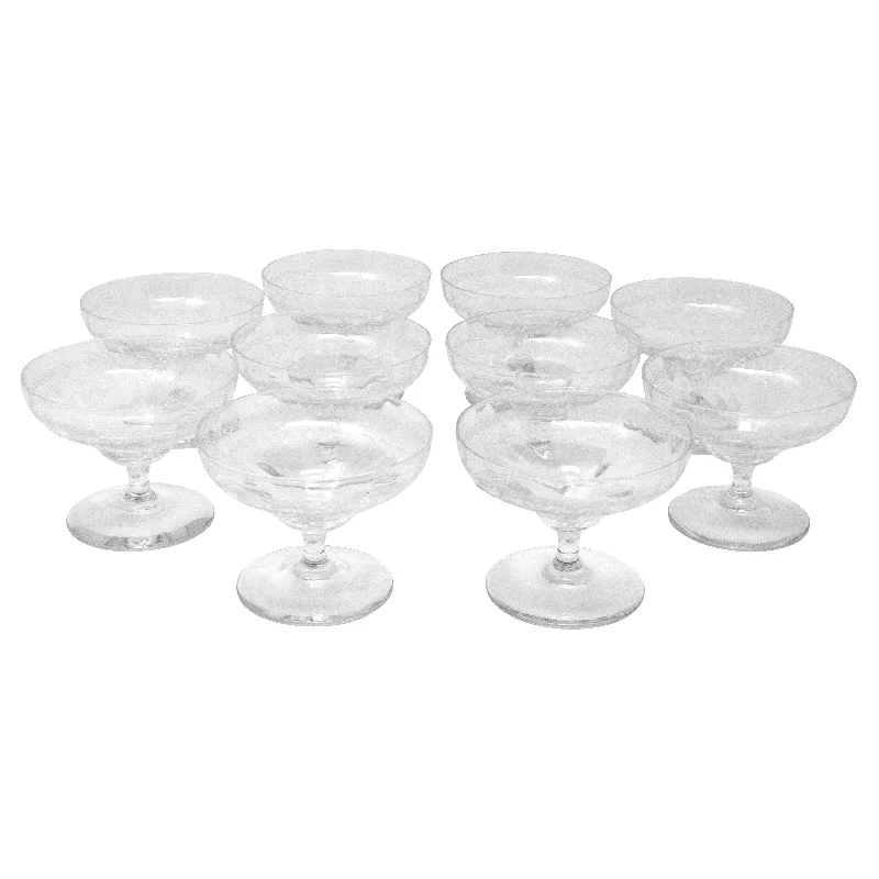 Clear Etched Paneled Coupe Glasses