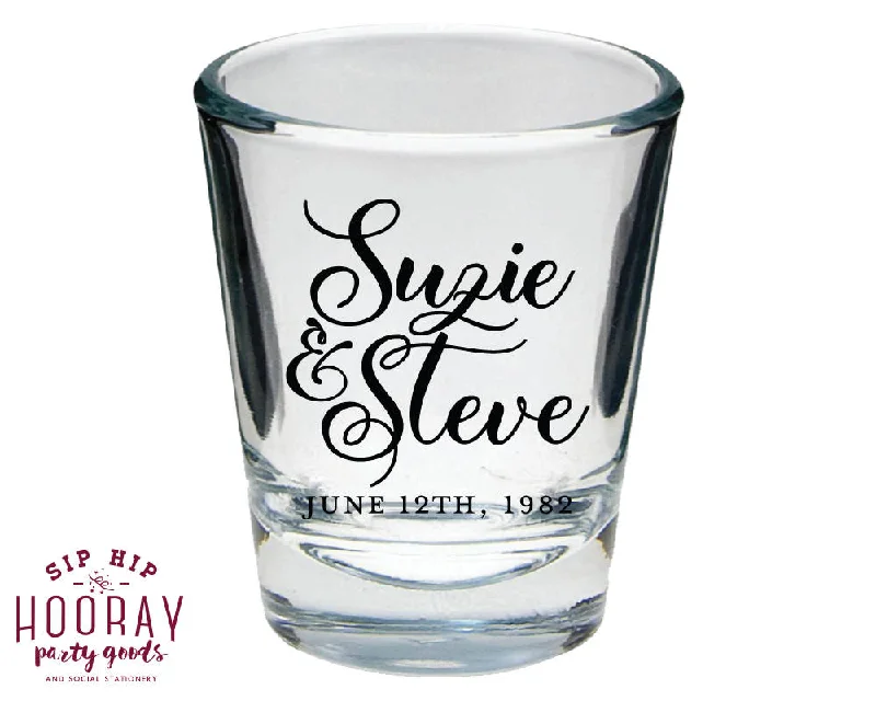 Any Skyline Wedding Reception Shot Glasses #1860