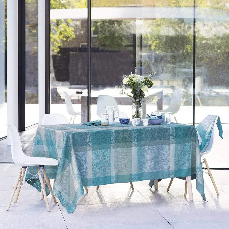 Mille Dentelles Table Linens Collection : Turquoise (Coated Cotton)