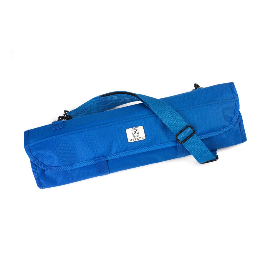 Mercer M30007BL Cutlery Knife Roll / Bag, 7 Pockets, Blue