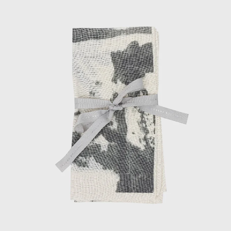 Brushstroke dinner napkins, grey, set of two