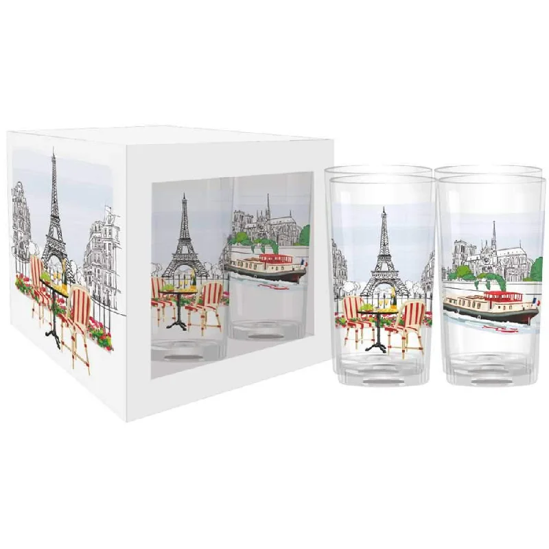 La Vie Parisienne Drinking Glasses, Set of 4