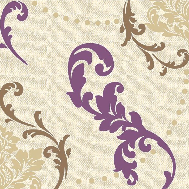 Amethyst Fleur-de-lis Disposable Lunch Paper Napkins 20 Ct