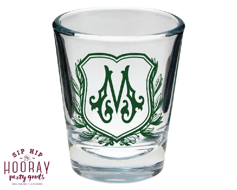 Personalized Monogram Crest Shot Glasses #1890