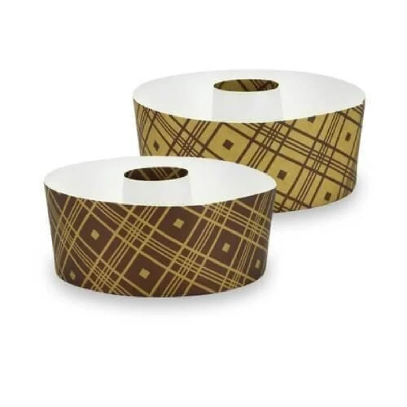 Premium Heavyweight Paper Plaid Tube Round Loaf Pans 5"x2.25" 4CT