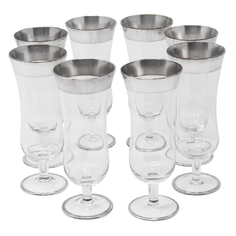 Sterling Silver Band Flute Glasses