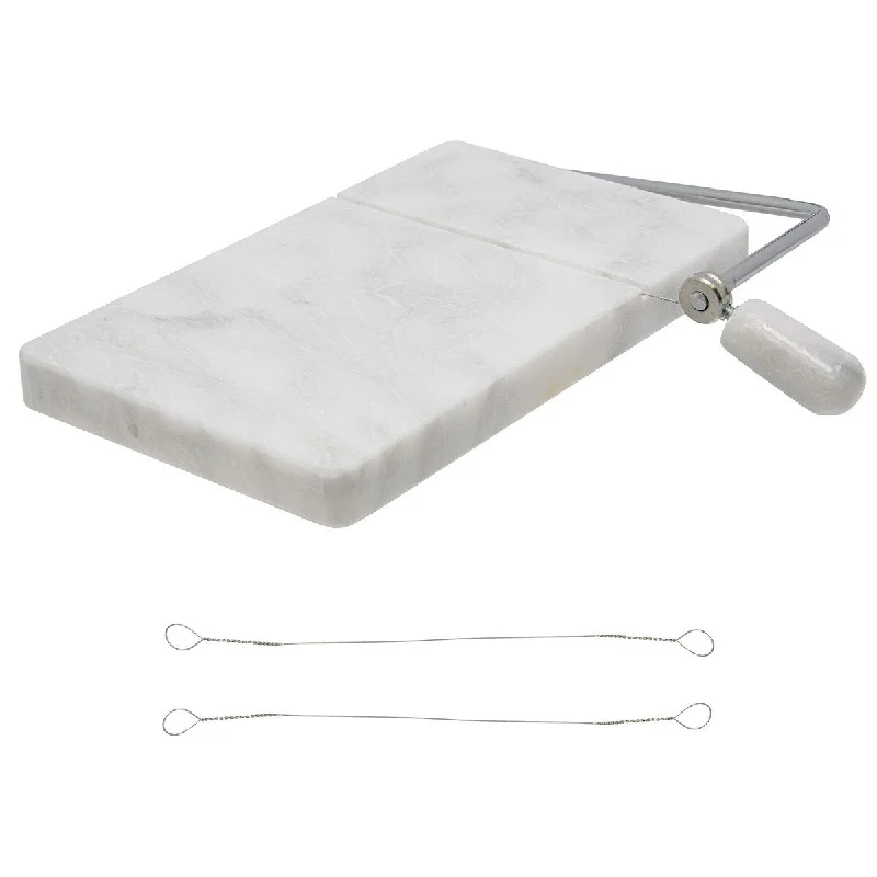 8" x 5" Marble Cheese Board with Slicer