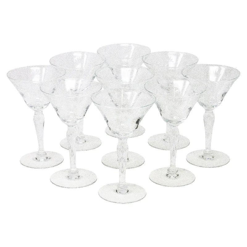 Etched Flower Flared Cups Cocktail Glasses