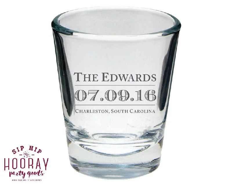 Custom Elegant Black Tie Shot Glasses #1613