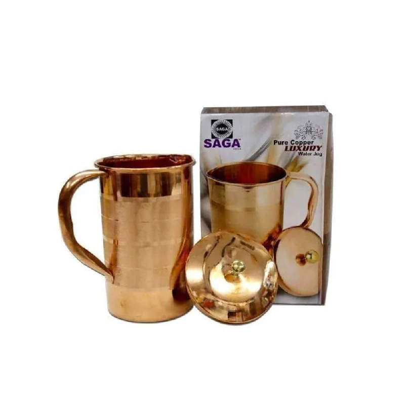 Pure Copper Water Jug With Handles And Lid