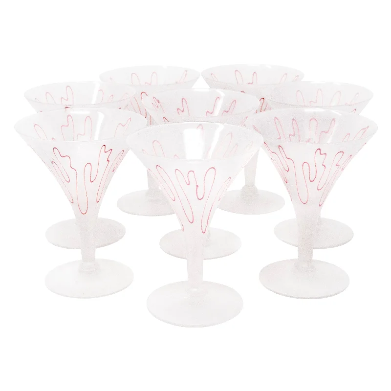 Pink Swirl Frosted Cocktail Glasses