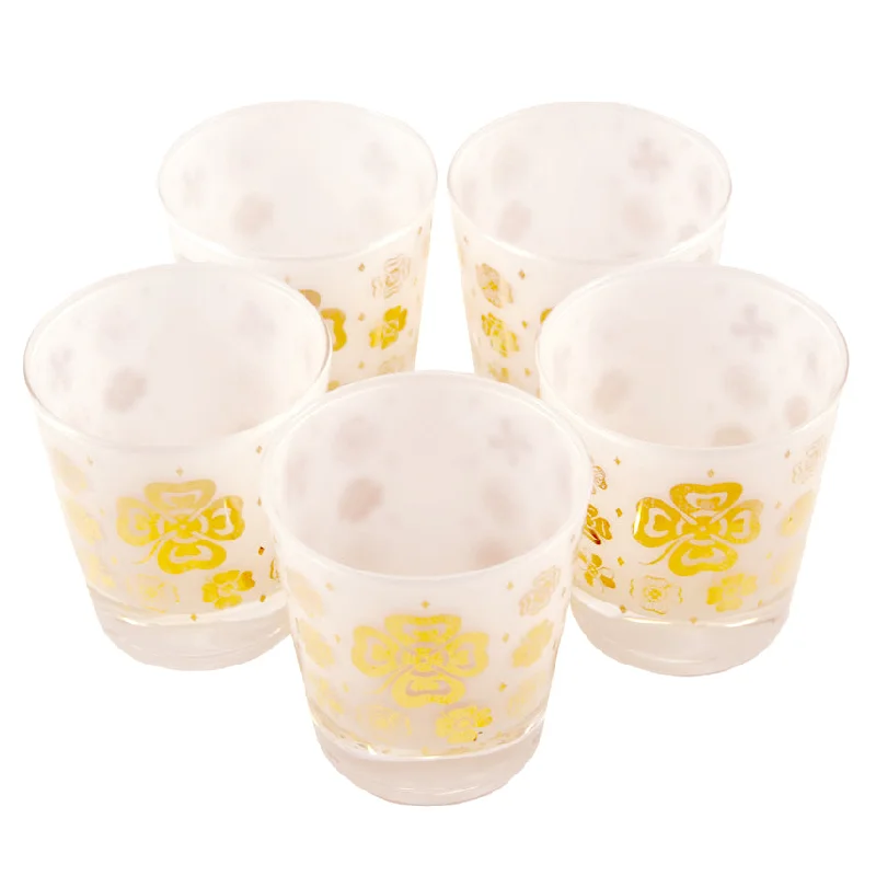 Fred Press Gold Clovers Rocks Glasses