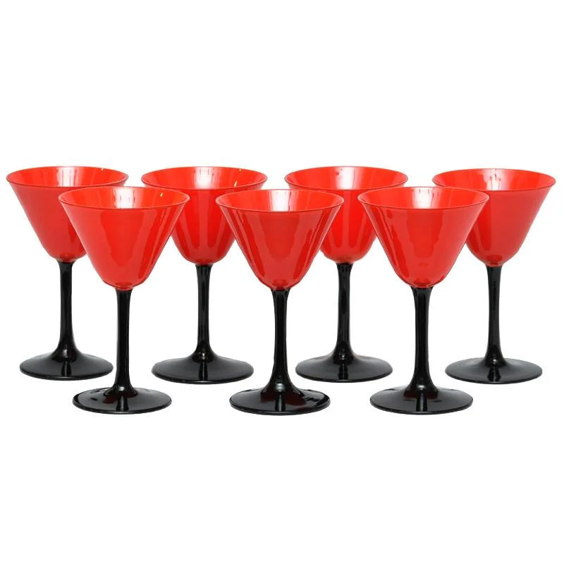 Red & Black Deco Cocktail Glasses