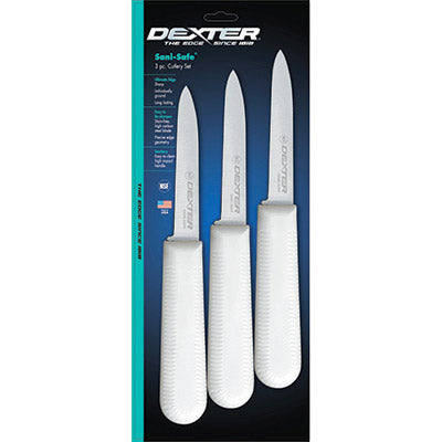 Dexter Sani-Safe S104-3 (15383) 3-1/4" Cook's Style Paring Knife, Pack of 3