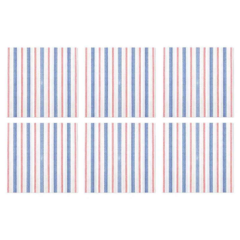 Papersoft Napkins Americana Stripe Cocktail Napkins (Pack of 20) - Set of 6