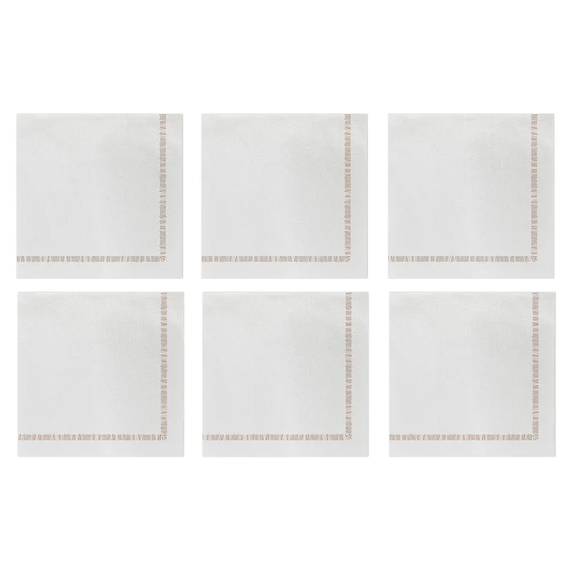 Papersoft Napkins Fringe Linen Cocktail Napkins (Pack of 20) - Set of 6