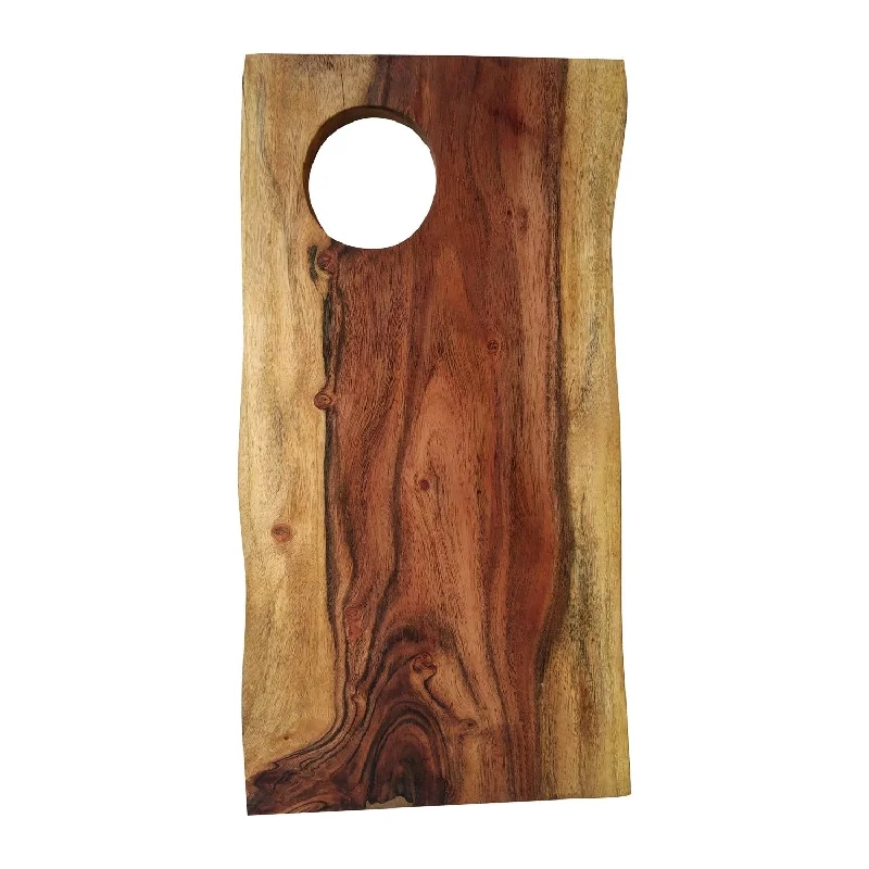 Acacia Wood Live Edge Cutting Board 19"x9"- A - Natural