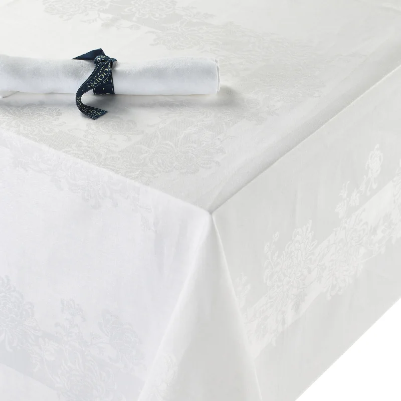 Irish Linen Single Damask Chrysanthemum Table Linens