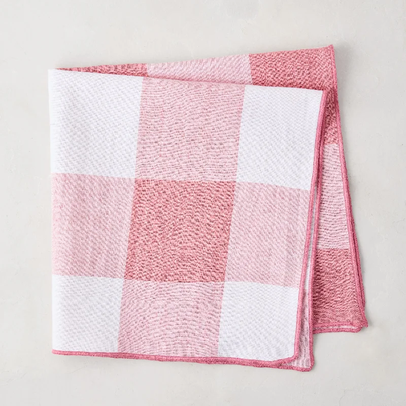 Rosy Pink Buffalo Check Linen Napkin