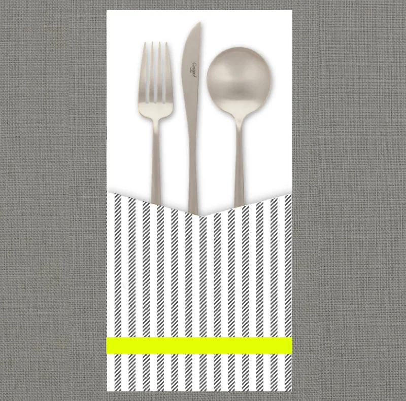 Cotton Stripe (YELLOW) - Cutlery Pouch