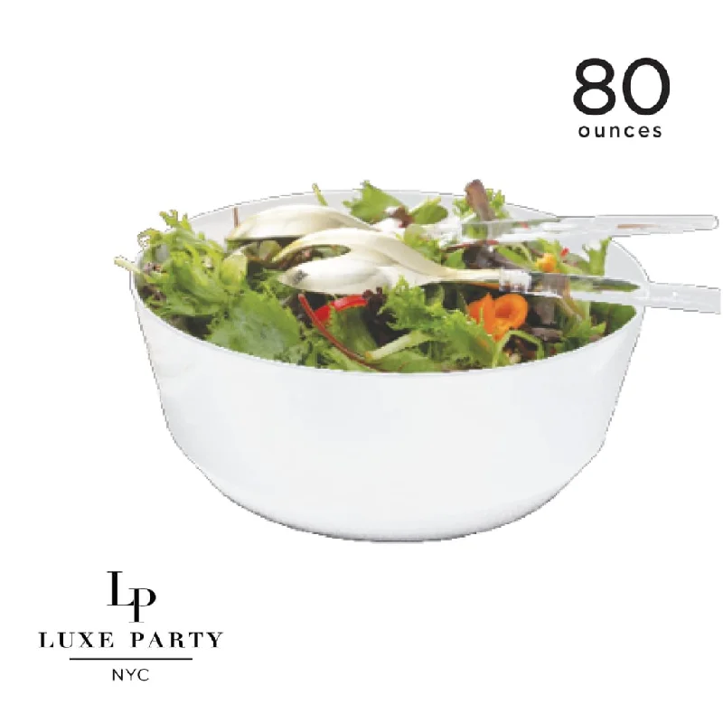 80 Oz. Round White Plastic Serving Bowls