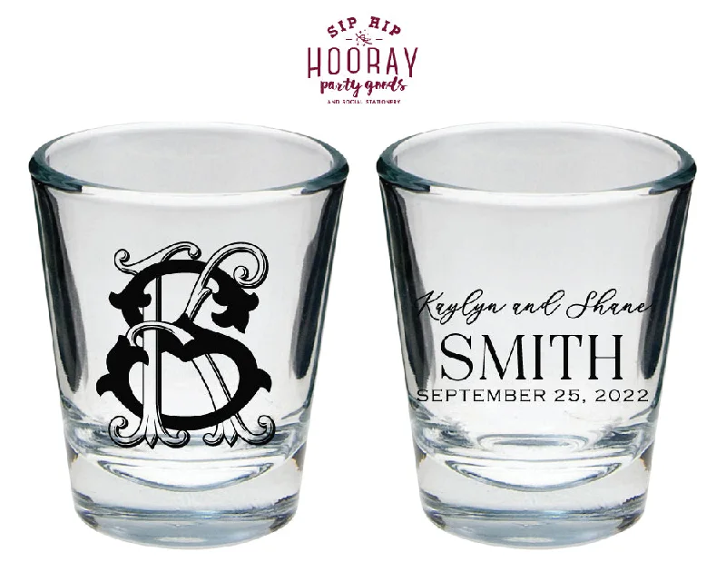 Last Name Formal Duogram Shot Glasses, #3005