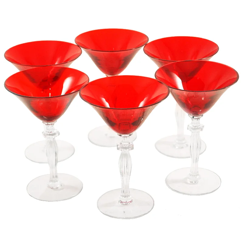 Morgantown Ruby Red Cocktail Glasses