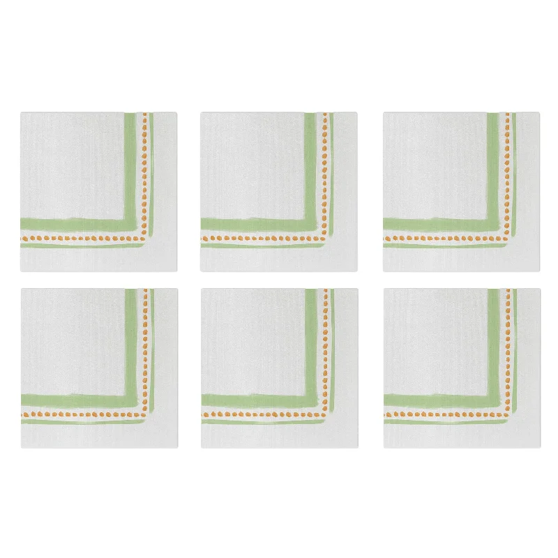 Papersoft Napkins Campagna Green Cocktail Napkins (Pack of 20) - Set of 6