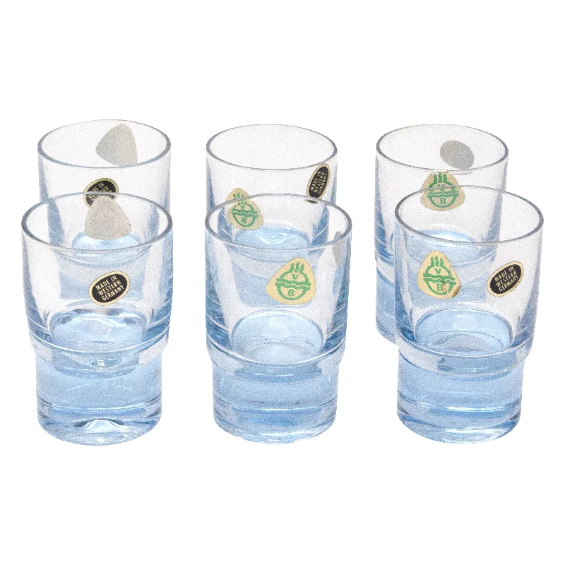 German V B Pale Blue Shot Glasses