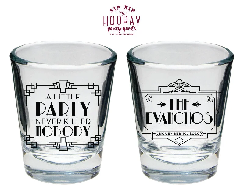 Art Deco Wedding Shot Glass Design #2110