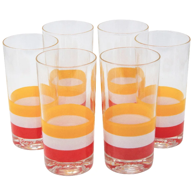 Georges Briard Cabana Striped Collins Glasses