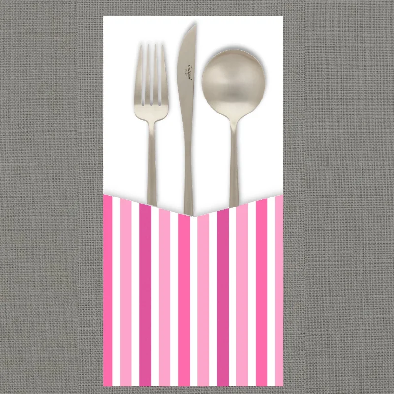 Candy Stripe Pink  - Cutlery Pouch