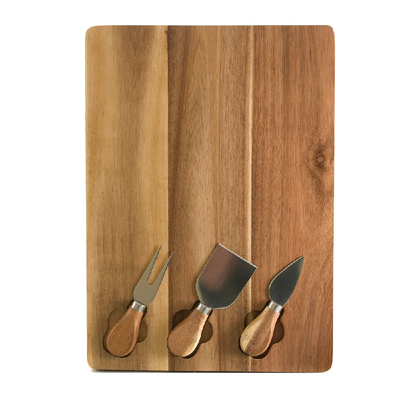 Acacia Wood Cheese Board Knife Set