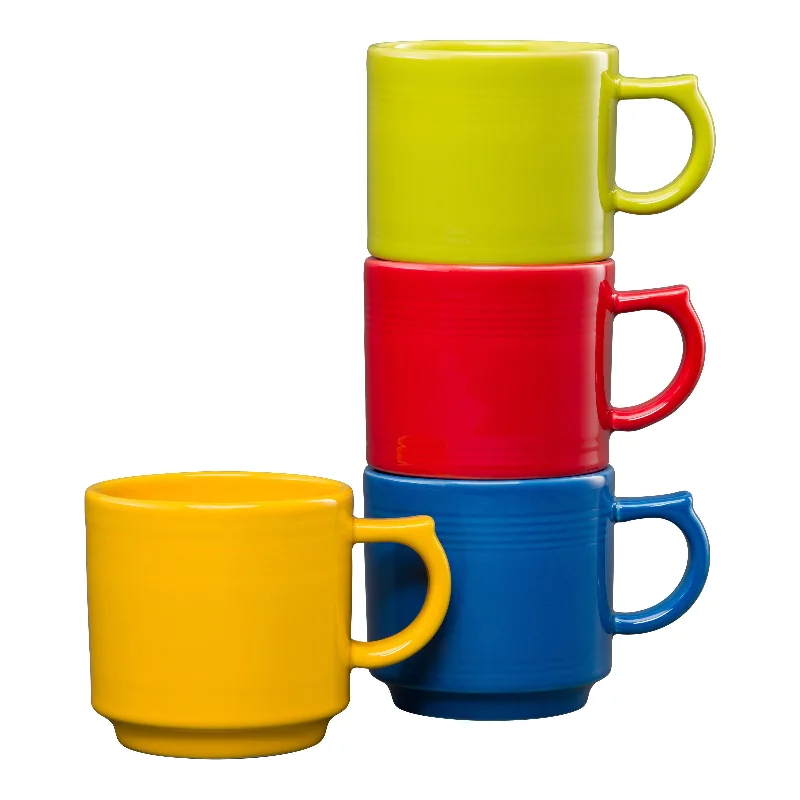 Fiesta 16 OZ Set of 4 Bright Mixed Stackable Mug Set