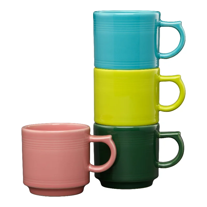 Fiesta 16 OZ Set of 4 Tropical Mixed Stackable Mug Set