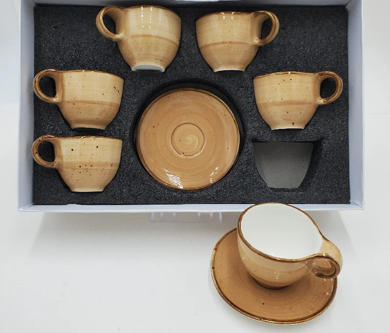 6 PC COFFEE SET-BROWN