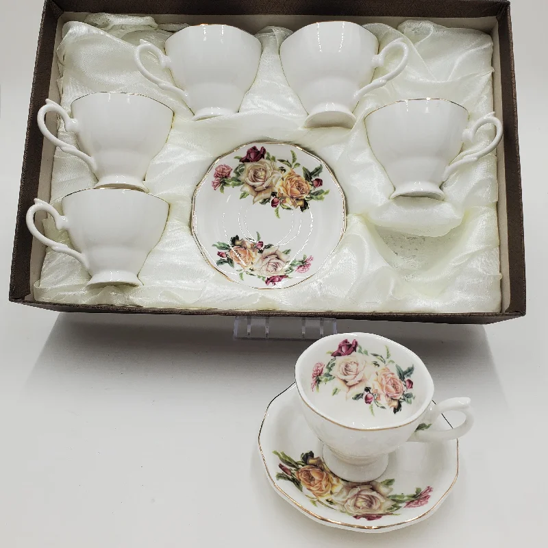 6 PC COFFEE SET-FLOWER DESIGN